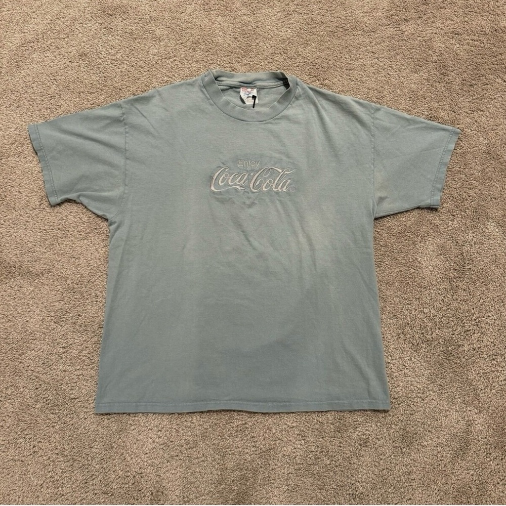 Vintage Faded Coca Cola Ligjt Blue Short Sleeve Tee